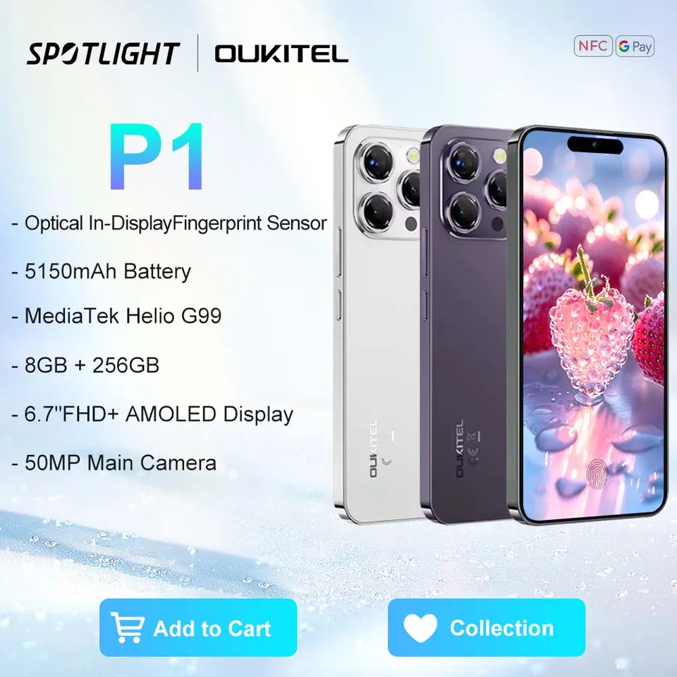 OUKITEL P1 Global Version Smartphone 4GB/8GB RAM+256GB ROM
