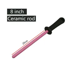 Enhanced Diamond Ceramic Knife Sharpening Rod for Kitchen and Butcher Use (Ceramic 8 inch)