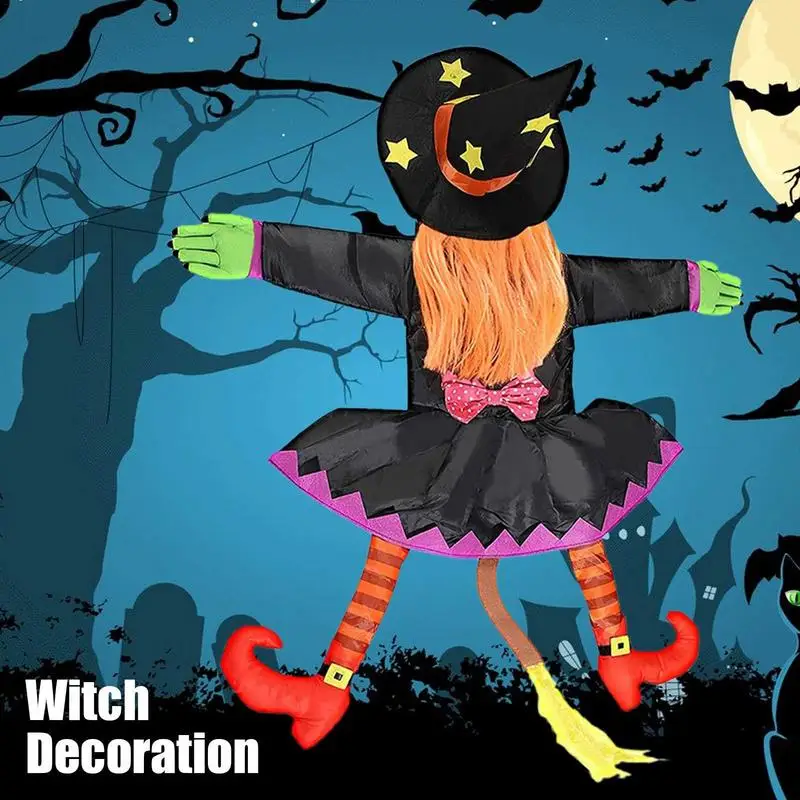 YONII Halloween batendo bruxa em árvore decoração de Halloween com