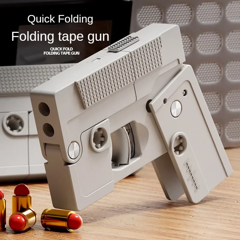 Foldable Tape Toy Gun Nostalgic Audio Folding Burst Shell Ejected Simulation Nylon Toy Pistol Adults Bullet Gun Sports