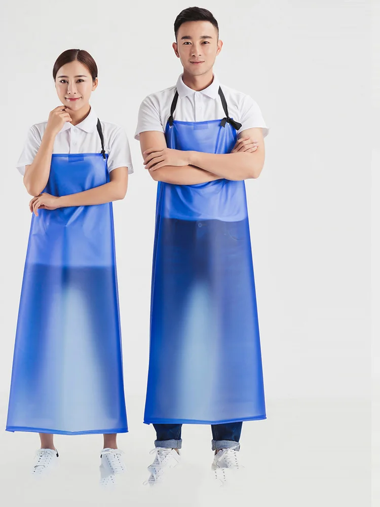 

Sleeveless Thickened Long Kitchen Simple Solid Color Women's Apron Waterproof and Oil Resistant Aquatic Work Suit