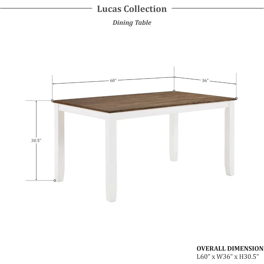 Fashion Solid Wood Dining Room Table and Chairs Set, 6 Set ,with Cross Back Chairs, 7 Piece Farmhouse Kitchen Table Set