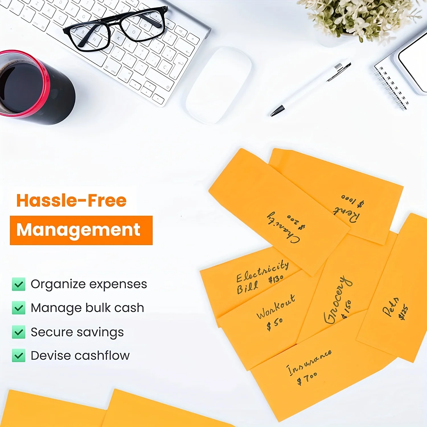 Cash Envelopes 3.5X6.7 Inches 80 GSM Brown Kraft Paper Peel and Seal Cash Envelopes for Savings and Budgeting kraft paper envelopes mailing envelopes