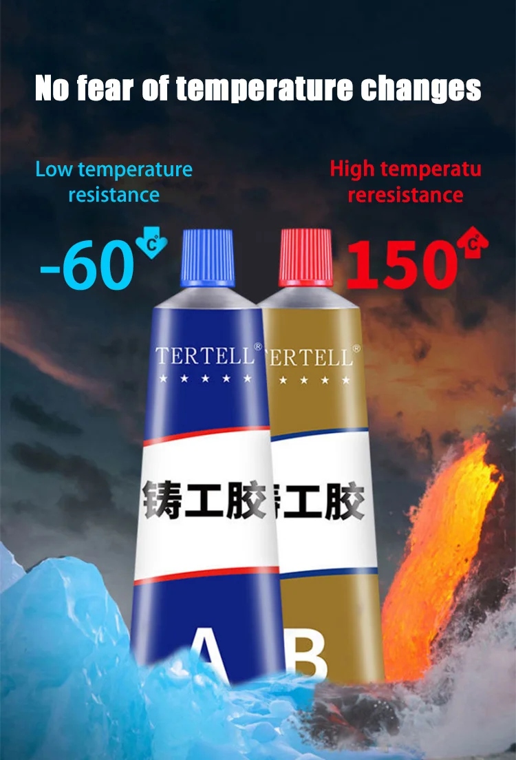 Dual-syringe metal repair epoxy kit on a clean surface