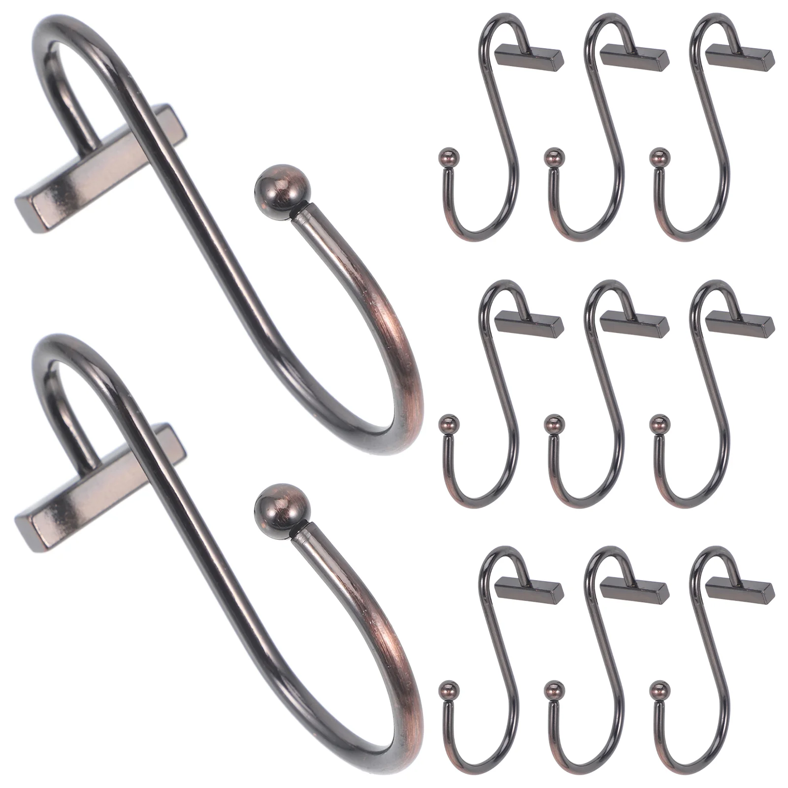 

12 Pcs Shower Curtain Hook Decorative Hooks Hangers Bathroom Household Iron for