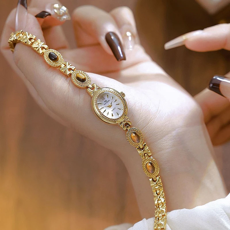Oval Gold Women Watches Luxury Brand Dress Casual Quartz Small Dial Ladies Wrist Watches Rhinestone Gold Watches for Women 2025 3