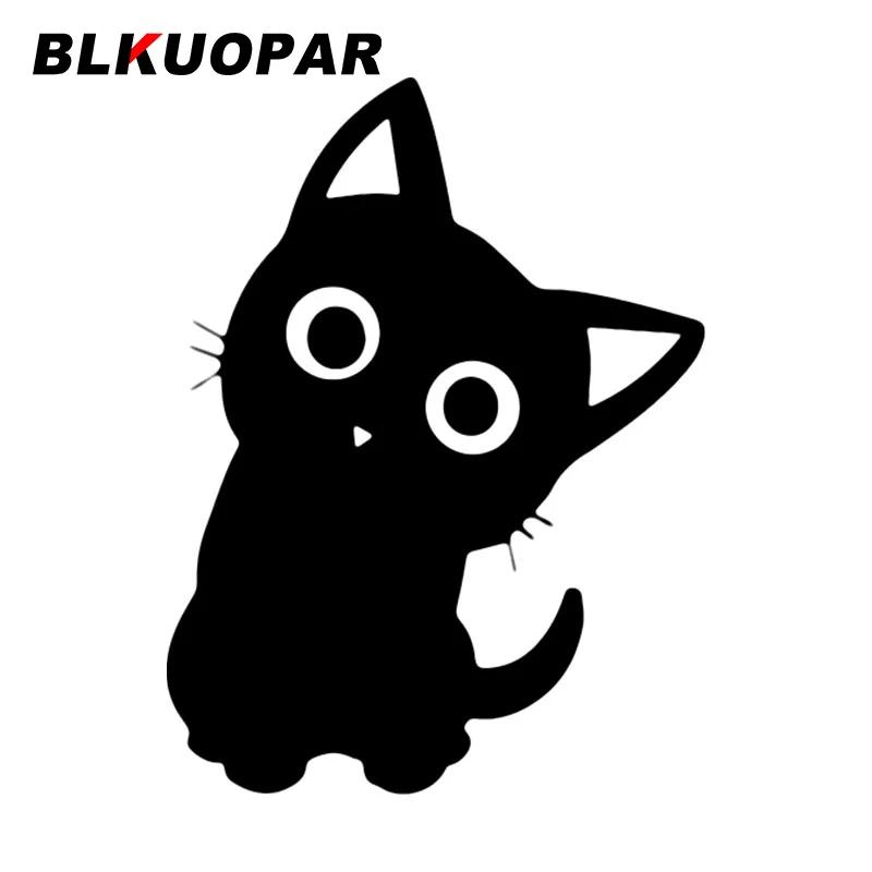 

Милый мультяшный котенок BLKUOPAR, наклейка для автомобиля, устойчивая к царапинам Солнцезащитная забавная виниловая Водонепроницаемая модная оригинальная наклейка для автомобиля
