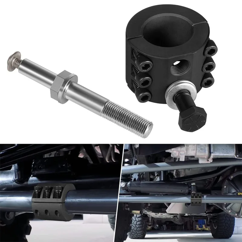 Steering Stabilizer Tie Rod Clamp and Steering Stabilizer Relocation Bolt  Fit for 2007 2022 Jeep Wrangler JK JL JT with1 1/2