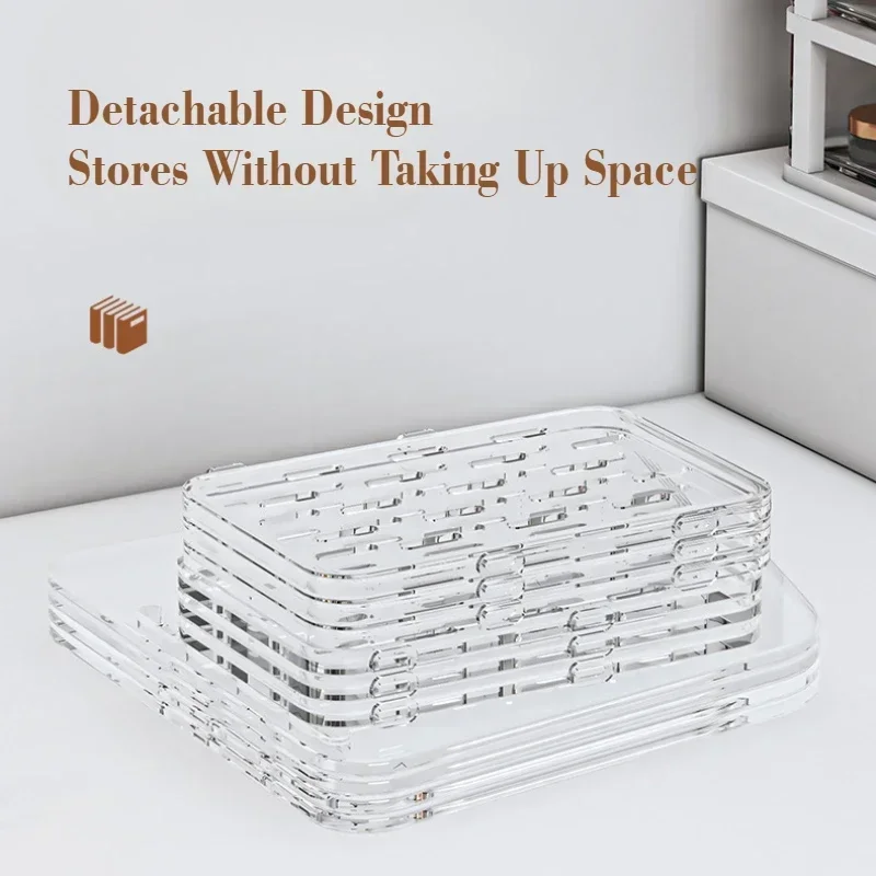 3/4/5-Section Desk File Organizer A4 Acrylic File Sorter for Office Classroom Stackable Desktop Stationery Holder Organization