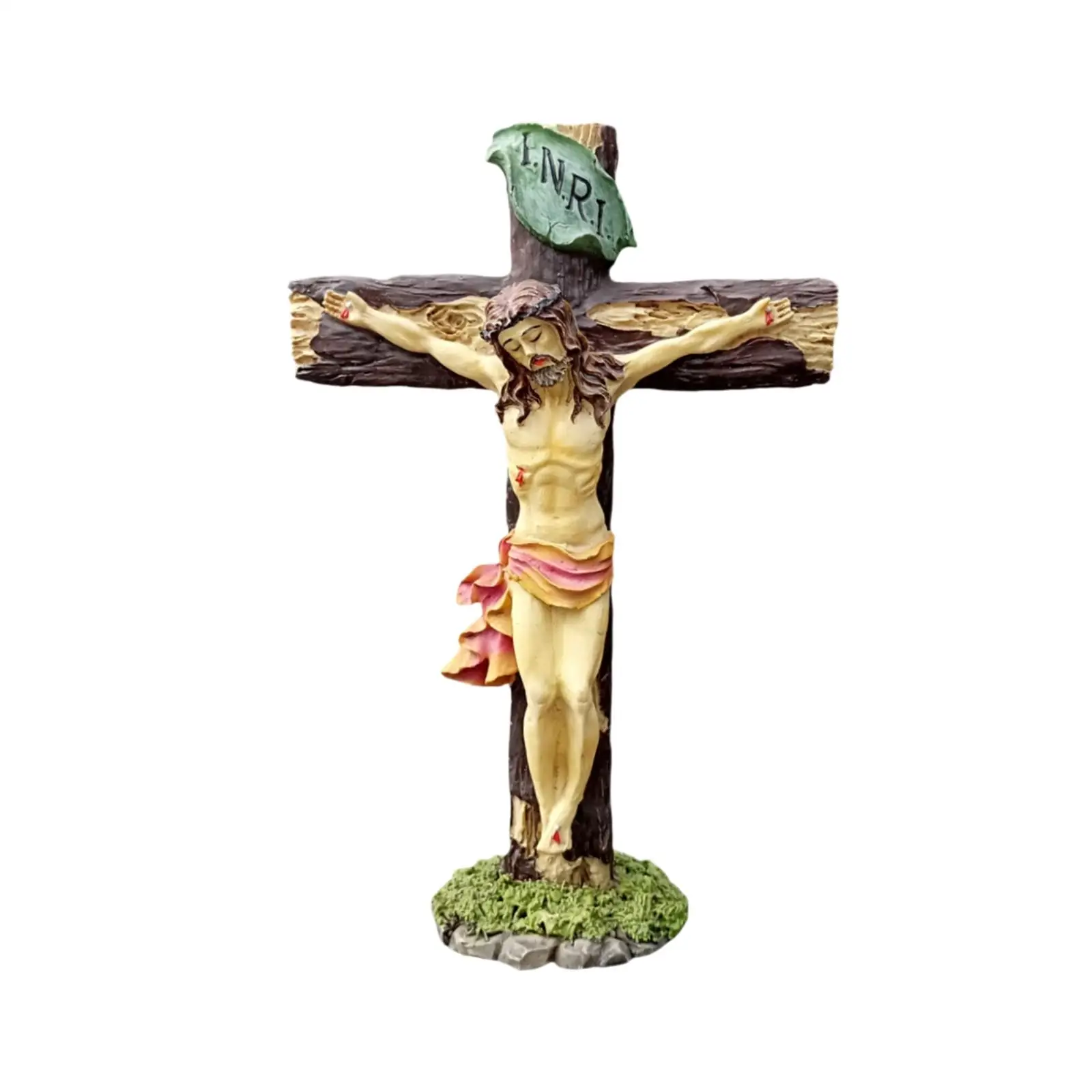 Jesus Crucifix Crosses Figurine Ornament Praying Religious Figurine Resin Jesus