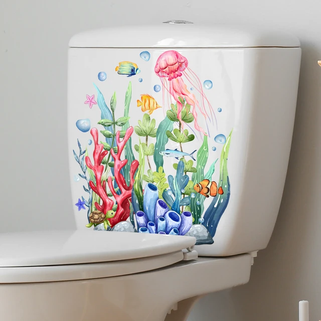 Stickers Muraux Stickers Plantes Art Mural Toilette Autocollant Fleur .