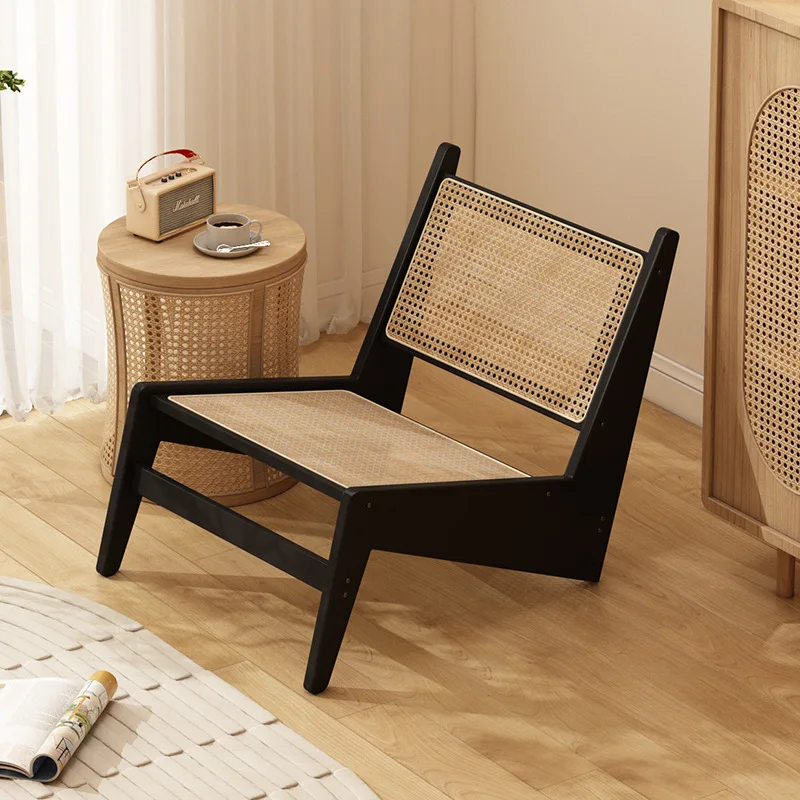 Leisure chair, bedroom, single sofa chair, creative homestay lounge ancient wabi sabi wind rattan woven new kangar