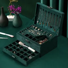 Portable Jewelry Organizer Box Necklaces Earrings Rings Display Holder Case For Women Large Capacity Storage Bag