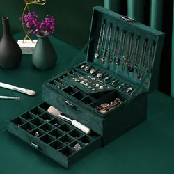 Portable Jewelry Organizer Box Necklaces Earrings Rings Display Holder Case For Women Large Capacity Storage Bag