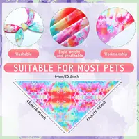 50 Pcs Tie Dye Dog Bandanas Bulk Spring Summer for Pet Grooming Salon Triangle Washable Dog Bib Kerchief for Small Medium Large 2