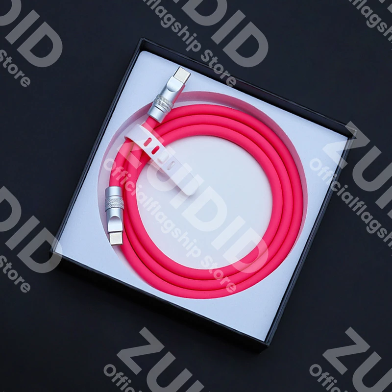 Liquid Silicone USB4 40Gbps Type C to C Data Cable PD3.1 240W Fast Charging 8K@6