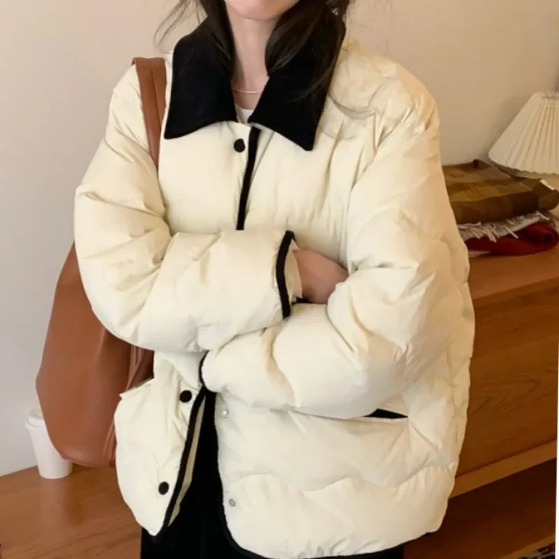 2024 New Women Down Jacket Winter Coat Female Short Parkas Versatile Sense of Design Outwear Leisure Time Temperament Overcoat