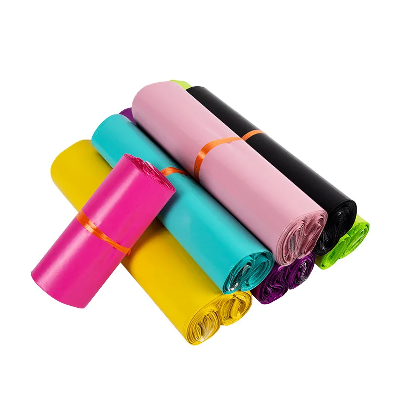 15x27cm/25x37cm Colored Express Bag Small Business Supplies Pink/Green Plastic Courier Bag Self Adhesive Shipping Envelope 10Pcs