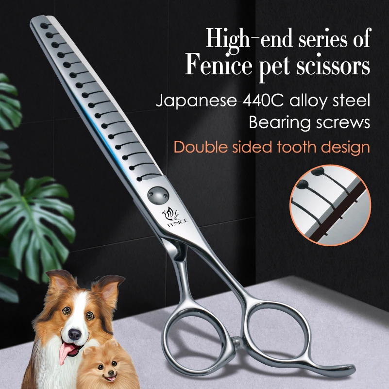 Fenice Professional 6.75 Pollici Pet Grooming Forbici Per Sfoltire Double Sided 80% Cesoie Per Cani Tijeras Para Cortar Pelo De Perro