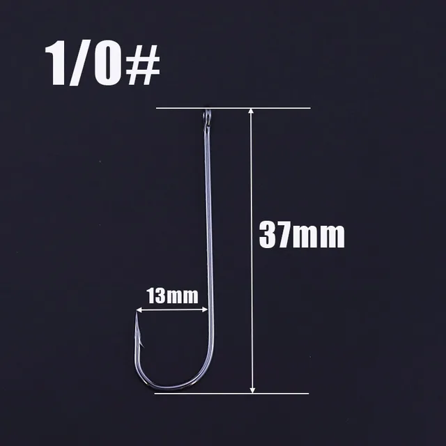 50pcs/lot Fishhooks High Carbon Steel Long And Straight Shank Barbed ...