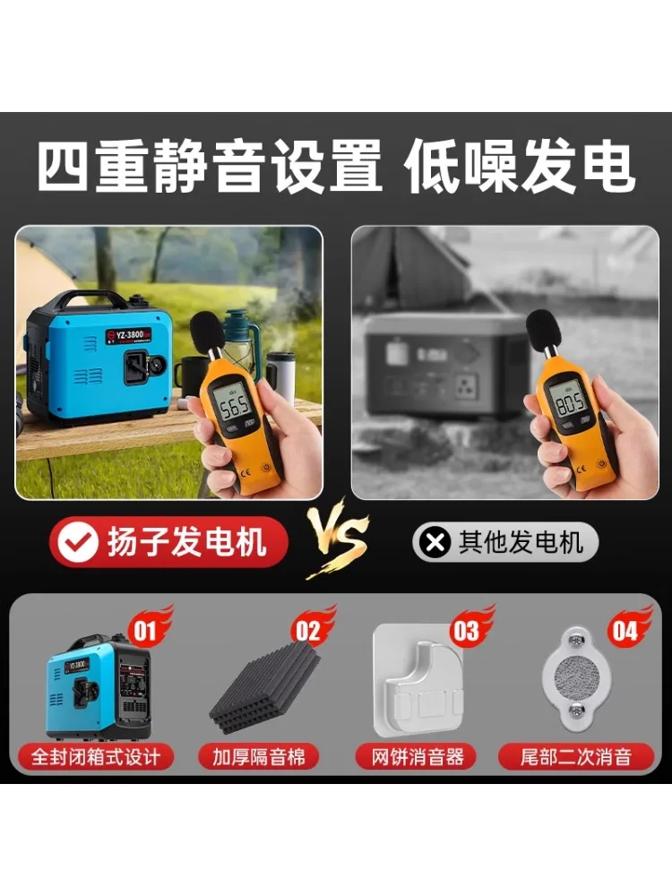 Generator 220v small household silent frequency conversion outdoor stall camping car miniature portable