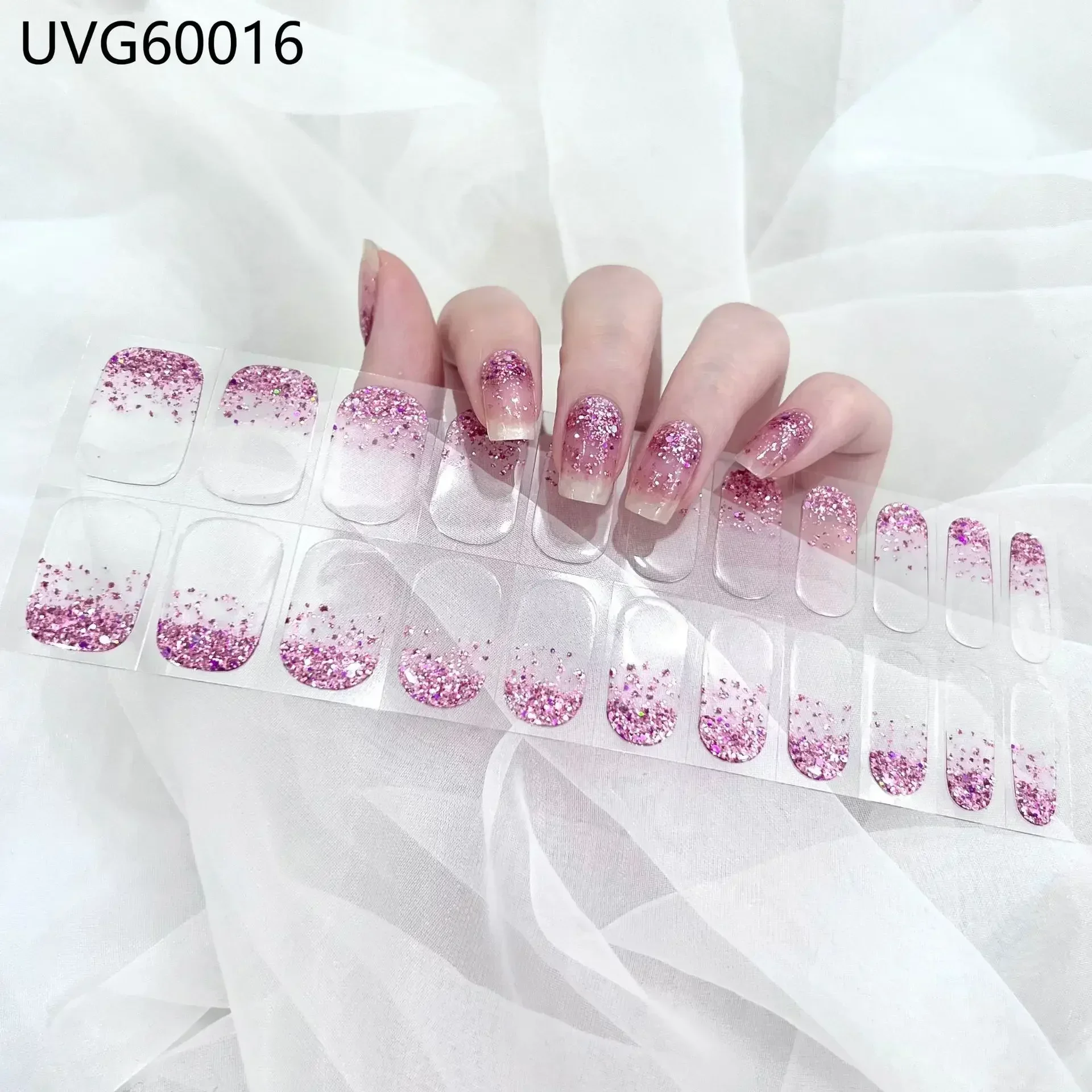 Premium Semi-Cured Nail Wraps Set - Waterproof, Long-Lasting Gel Nail Stickers