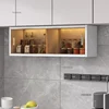 Luxury Glass Wall Mounted Cabinets Designer Kitchen Furniture Aluminum Alloy Storage Cabinet Home Bedroom Display Locker q 3