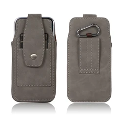 Leather Waist Bag with Belt Clip Holster Pouch for Vivo X Fold3 Pro (Gray)
