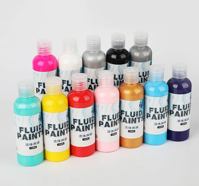 120/240ML 1Piece Pigment Acrylic Paint Set Fluid Paint Acrylic Canvases for  Painting Pouring Medium Big Oil Paints Drawing Art - AliExpress