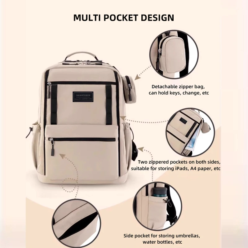 Nuovo zaino da viaggio impermeabile Zaini da scuola per bambini leggeri alla moda da donna per ragazze Borse per laptop da 15 pollici Mochilas maschili - immagine 3