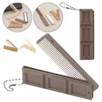 2 in 1 Folding Chocolate-Shaped Folding Comb with Mirror Portable Massage Comb Brush for Salon Travel Hair Smooth Styling Tools 3