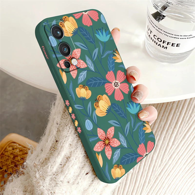Vibrant Floral Art Shockproof Silicone Phone Case – Anti-Drop Soft Cover