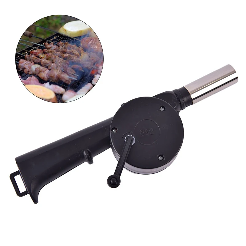 1PC Outdoor Cooking BBQ Fan hand blower bbq fan barbecue blower Air Blower For Barbecue Fire Bellows Hand Crank Tool For Picnic Camping