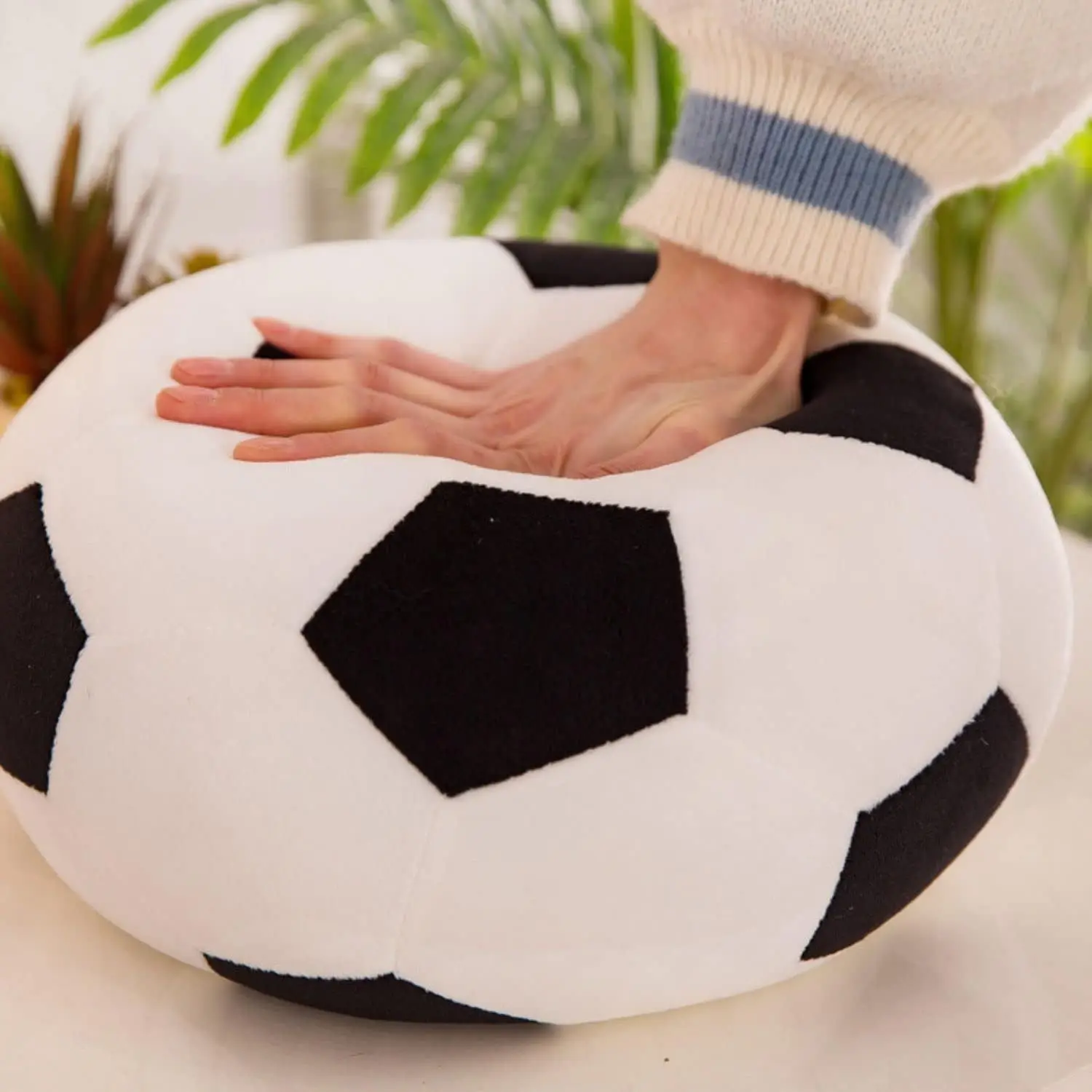 Plush Football Toy Soft Fluffy Stuffed Football Plush Toy Soccer Ball Soft Pillow Gift Sports Toy plush toys