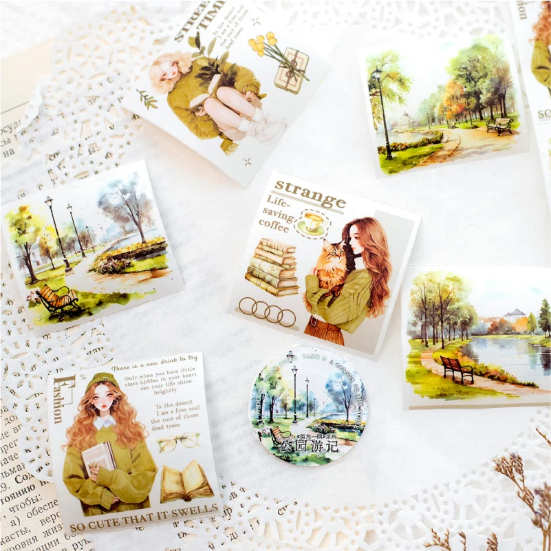 Yoofun 탄창 소재 콜라주 와시 테이프, 창의적인 DIY 저널 아트 걸 테이프 스티커, 거리 코너, 5x200cm