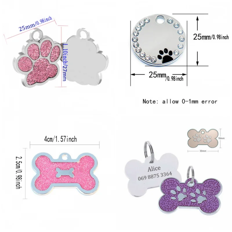 Dog Tag Personalized Pet ID Tags Free Engraved Custom Dog Collar Necklace Anti-lost pet id tags pet collar dog collar tags pet id medal pendant