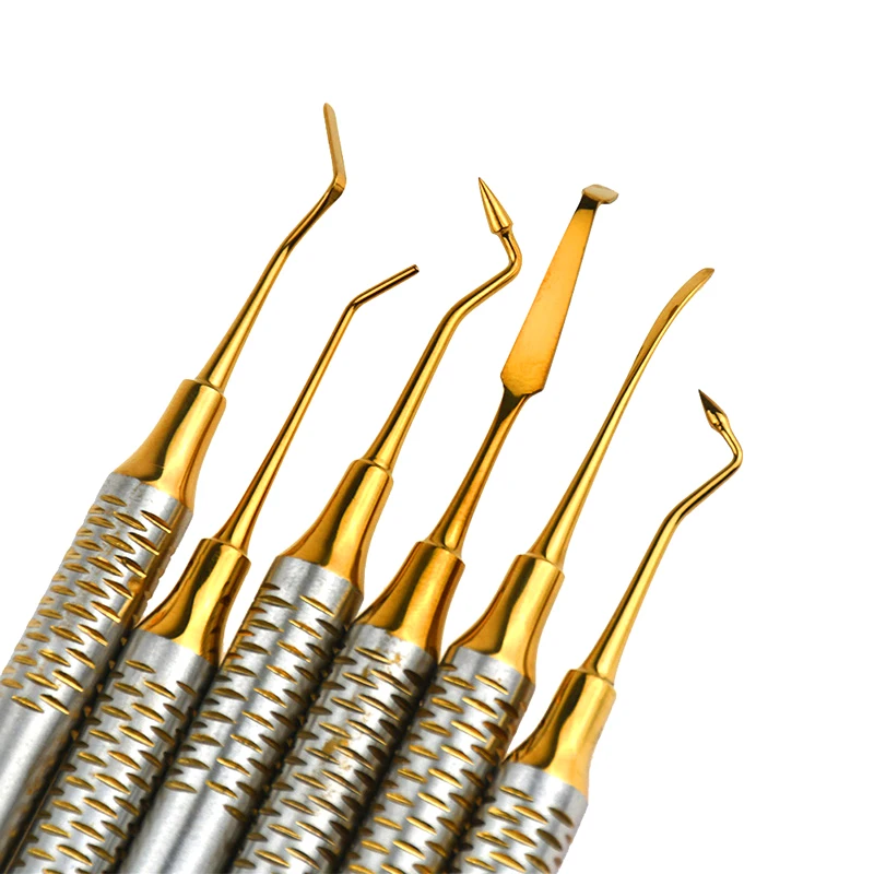 6PCS Dental Composite Resin Filling Set Spatula Thick Handle Titanium Plated Head Tool Filler Dentistry Instrument Materials Best Sellers In Beauty & Health
