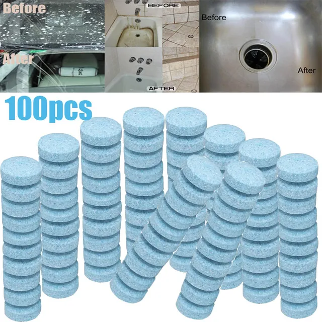 20/50/100/200Pcs Car Solid Cleaner Effervescent Tablets Spray Cleaner Car Window Windshield Glass Cleaning Auto Accessories black