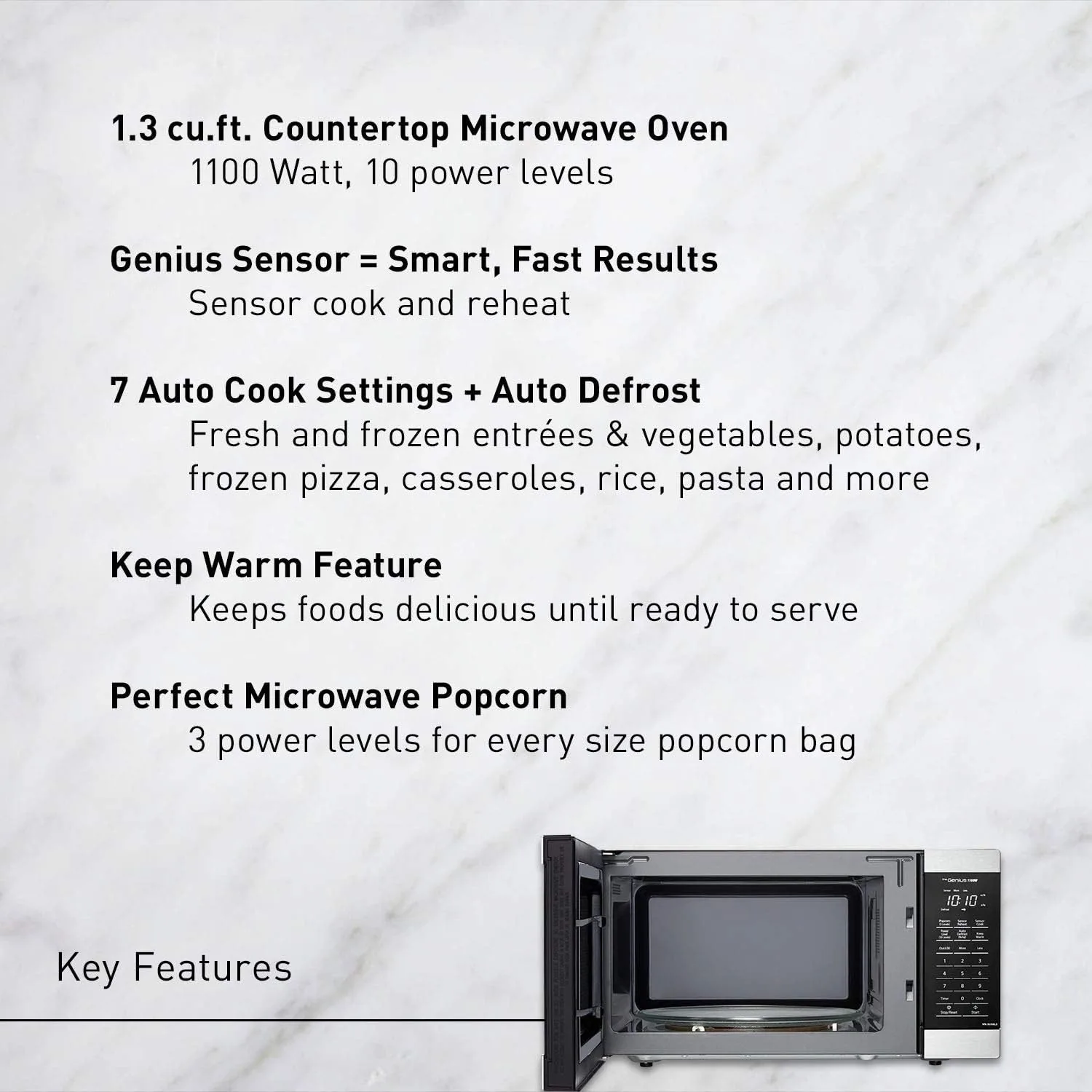 Microwave 1100 Watts, 1.2 cu ft - Smart Sensor Microwave Oven With LED  Lighting and Child Lock - Perfect for Apartments and Dorm - AliExpress