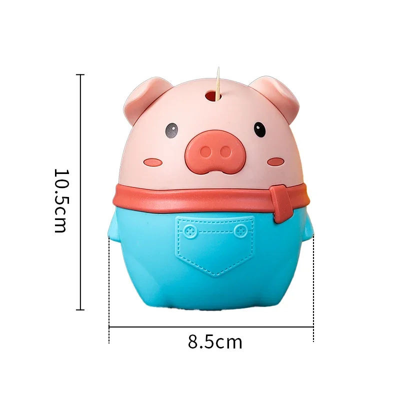 Cute Pig Toothpick Container Automatic Toothpick Dispenser Holder Home Decor Table Decoration Toothpick Dispenser images - 6