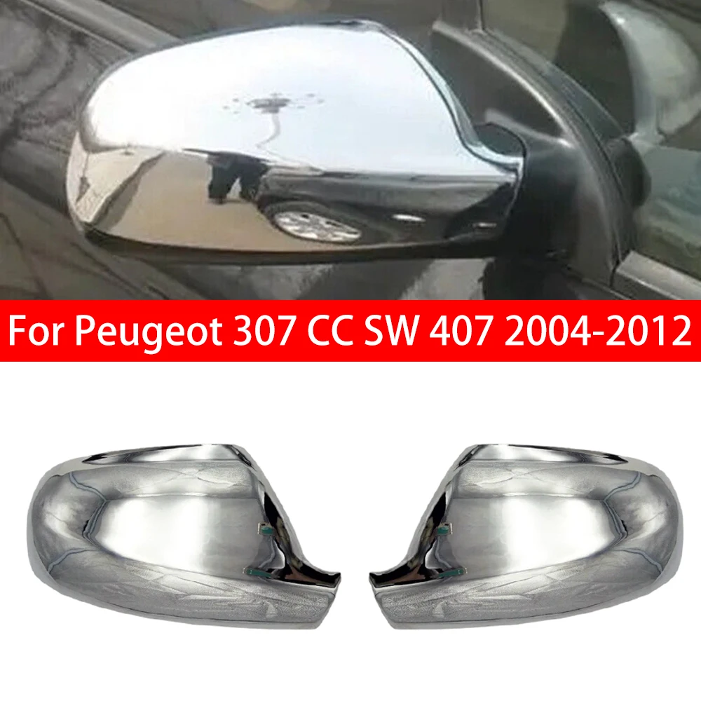 

For Peugeot 307 CC SW 407 2004-2012 Car Rearview Side Mirror Cover Wing Cap Exterior Sticker Door Rear View Case Trim Carbon