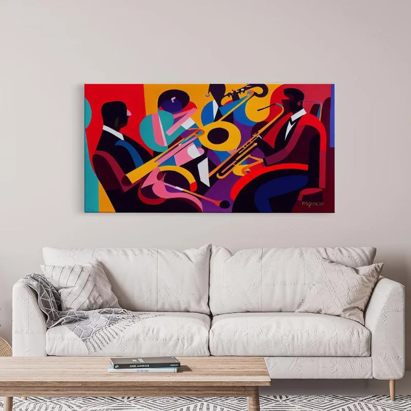 

Music Play Wall Art Canvas Painting Abstract Posters and Prints Modern Wall Decor Picture Artwork for Living Room Home Decor
