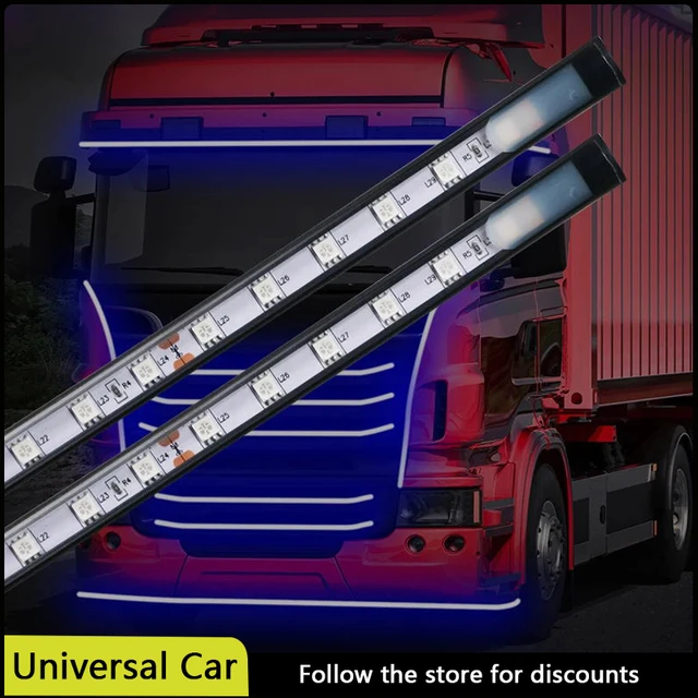 24v Truck Lights Led Strips Rgb Drl Brake Warning Driving Lights Bar Car  Atmosphere Lamp With Remote Control Auto Exterior Parts - Decorative Lamps  & Strips - AliExpress