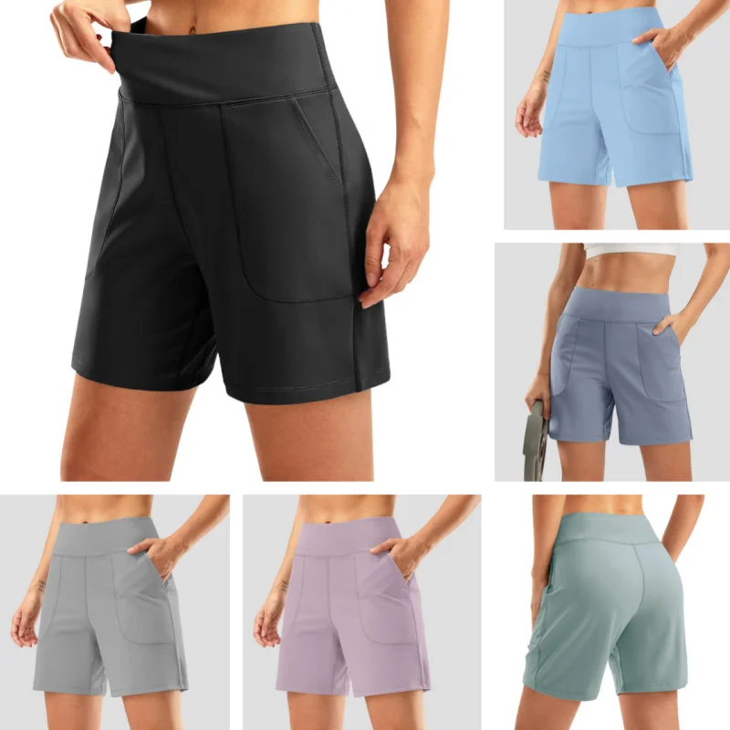 Summer Running Golf Fitness Short Gym Woman Quick Drying Shorts With Pocket High Waist Sport Outfit for Women Yoga Wear Clothing