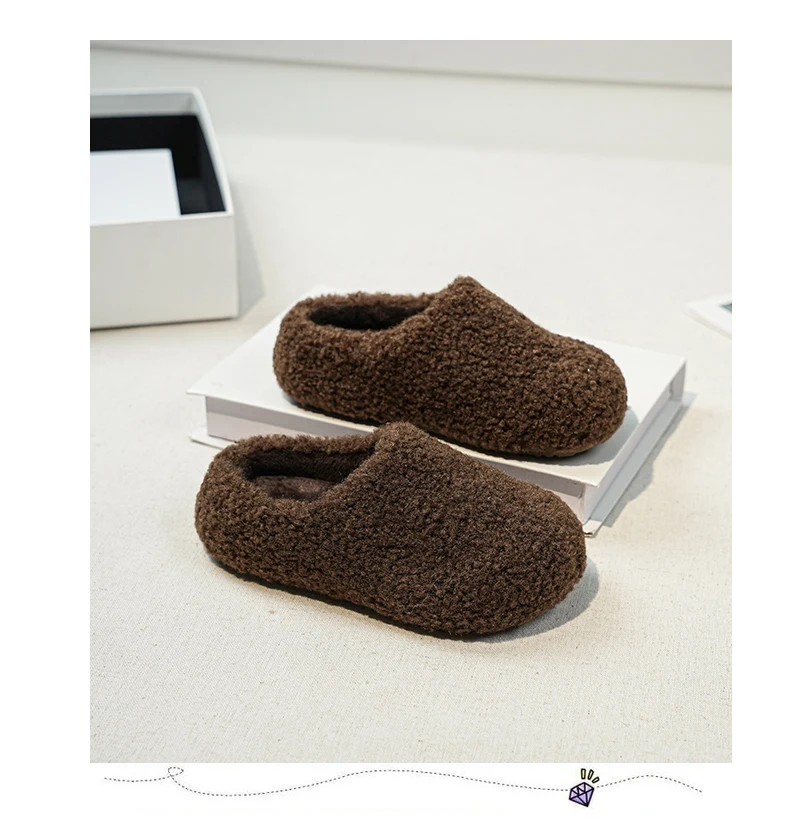 Kids Winter Slippers – Soft Sole Fluffy Cotton House Shoes for Boys & Girls