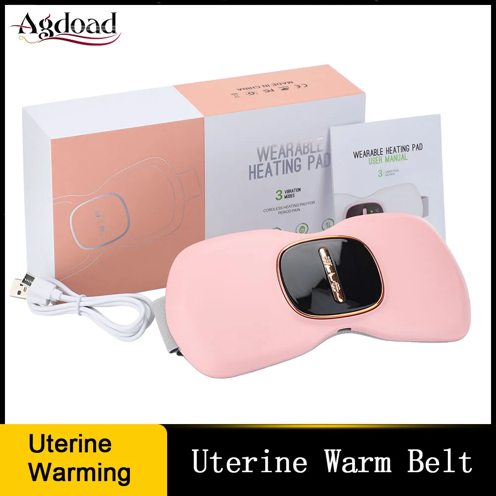 

USB Uterine Warm Belt Pain Relief Menstrual Abdomen Stomach Back Waist Infrared Heating Hot Compress Vibration Massager Brace