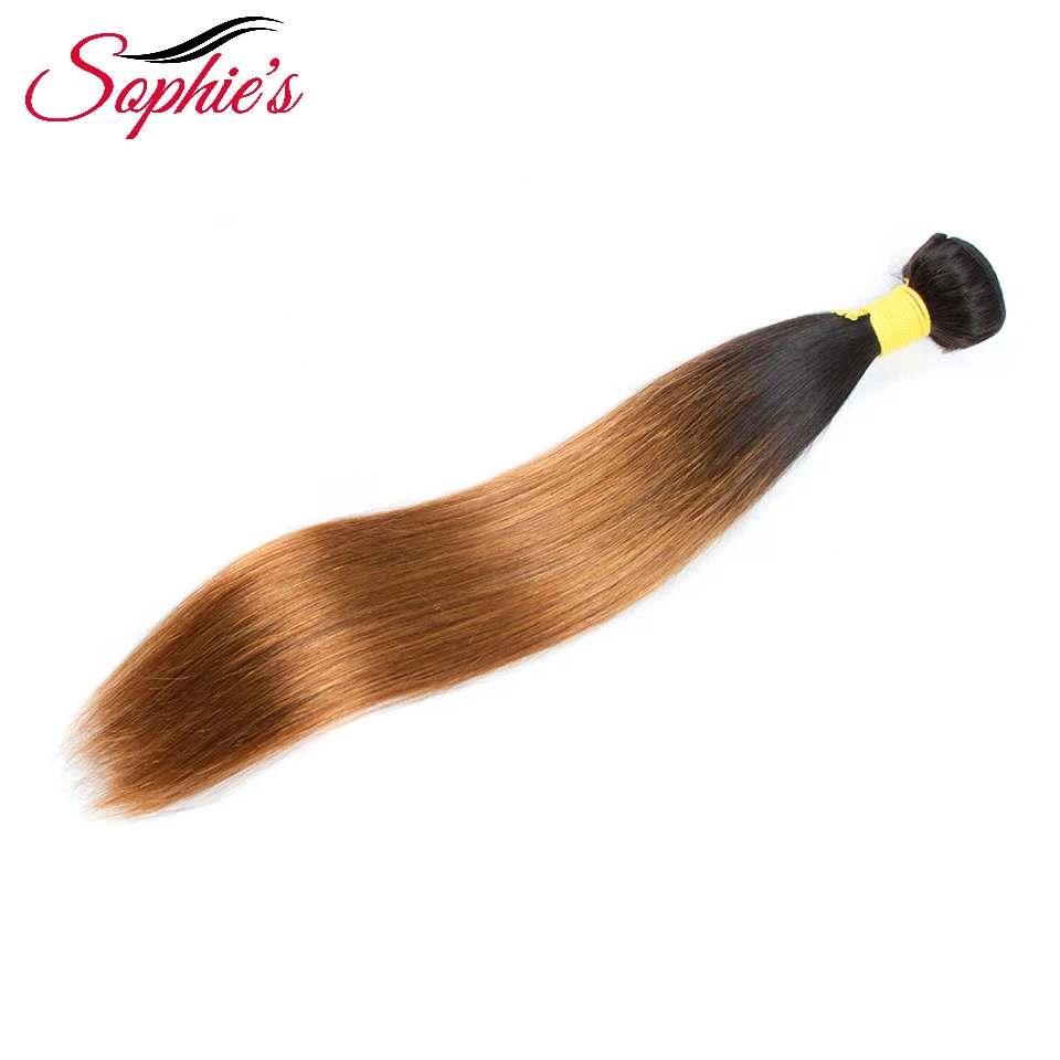 Sophie's Pre-colored Ombre Bundles T1B/30 Color 1 Bundles Hair Peruvian Human Hair Non-Remy Straight Extensions