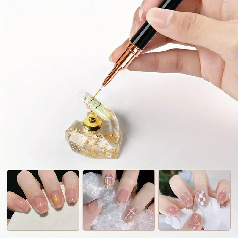 Nail Art Liner Brushes Set Elongated Lines Striping Drawing UV Gel Painting Nail Design Pen Professional Manicure Tool 5Pcs nail art pens nail art brushes nail brushes nail art tools gel nail tools