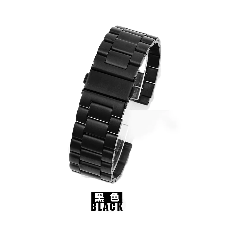 Black and White Steel Watch Band Accessory - Premium Strap in Multiple Sizes