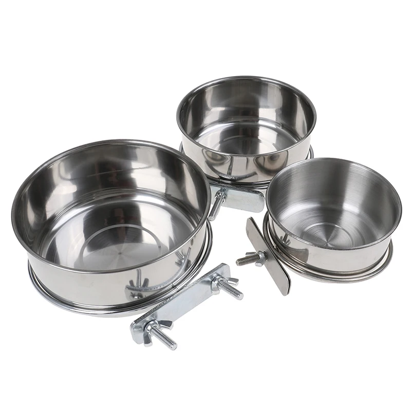 Pet Hanging Bowl Stainless Steel Dog &Cat Feeding Food Bird Water Dish Cage Bowl parrot feeding bowl,pet water feeder